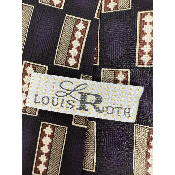 Louis Roth LOT Of Four Men's Neck Ties Shell 100% Silk Various Colors Patterns - Picture 10 of 10